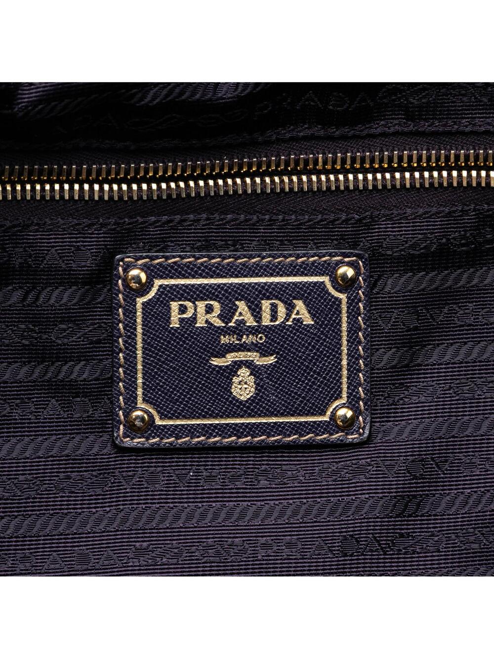 Prada Saffiano Trimmed Tessuto Satchel #314563P44B - Picture 5 of 6